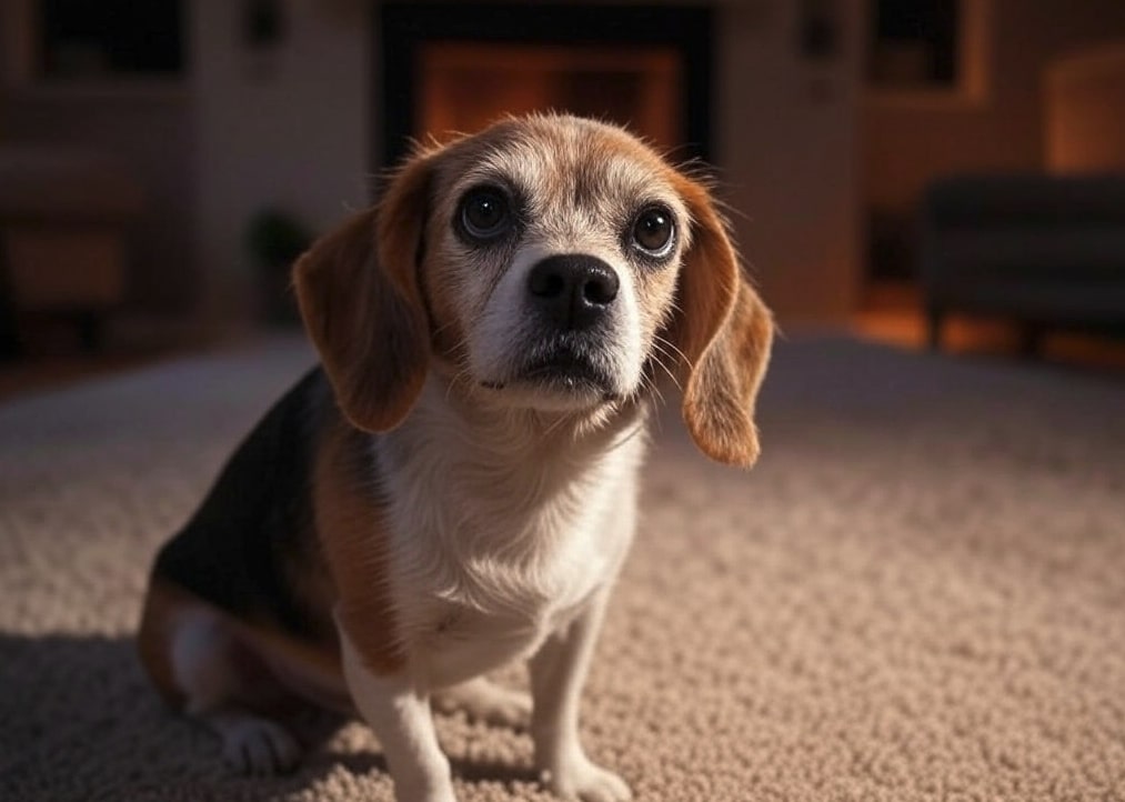 tremblements chez un chien