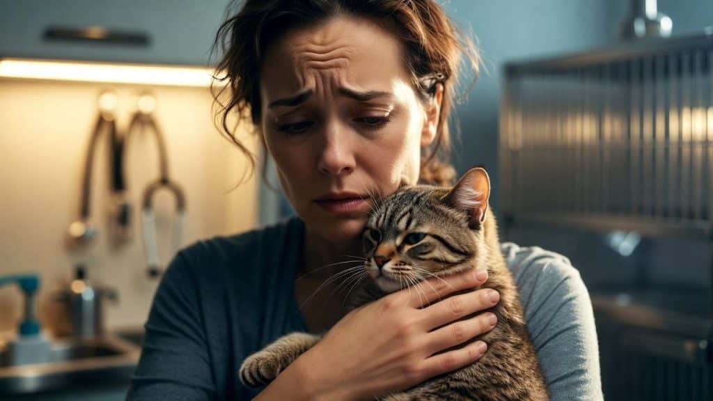 Propriétaire de chat inquiet