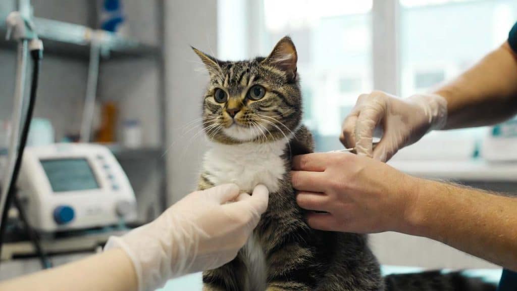 Chaton se fait vacciner en situation